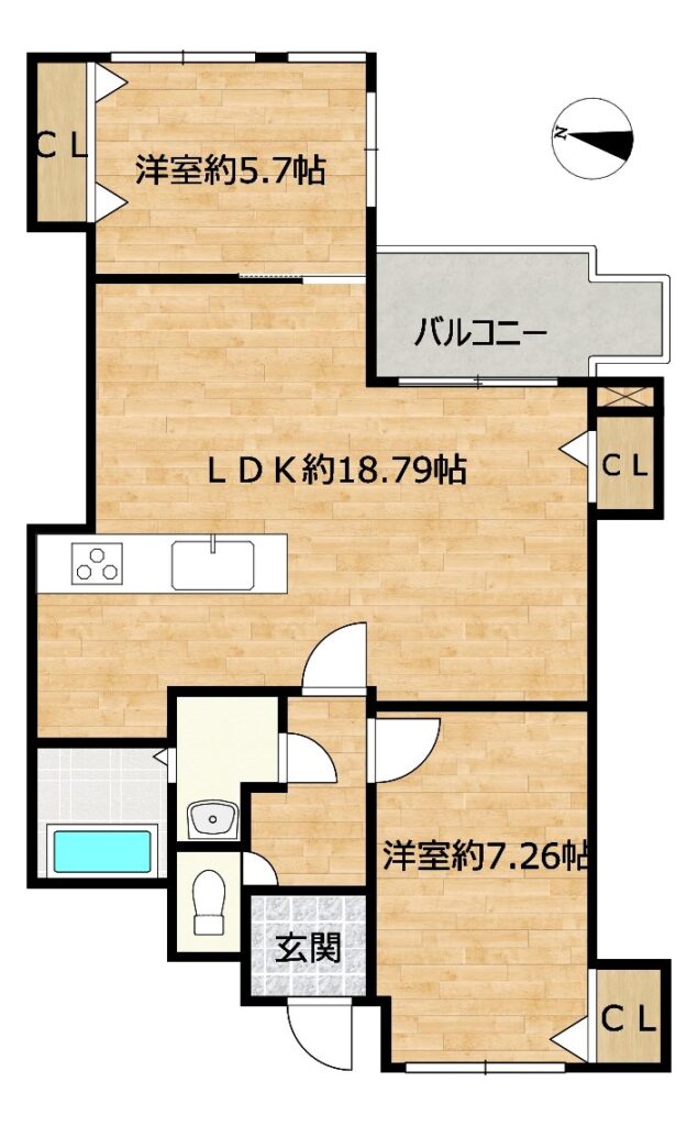 現況と異なる場合は、現況優先となります。(間取)